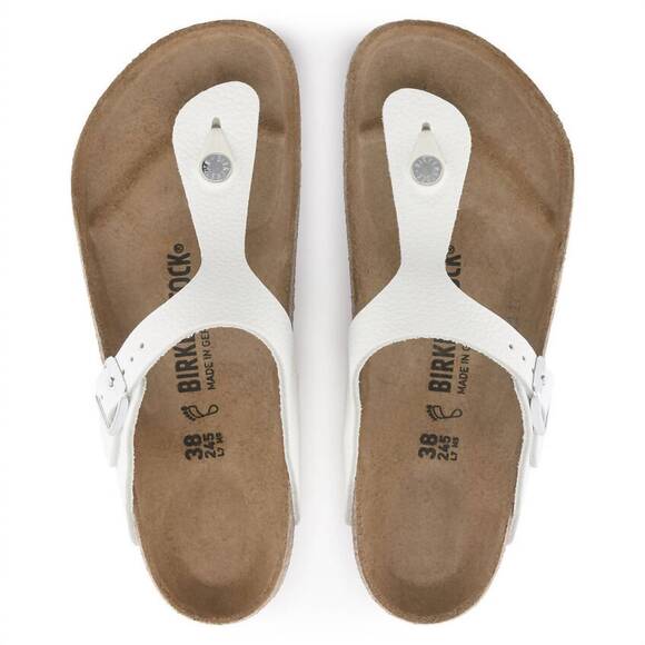 NEW BIRKENSTOCK women's gizeh leather sandal in white
